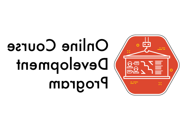 "Online Course Development Program" Text with red badge to the left. 